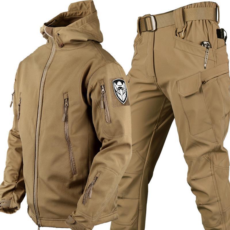 Outdoor Shark Skin Warm Camouflage Jacket Set