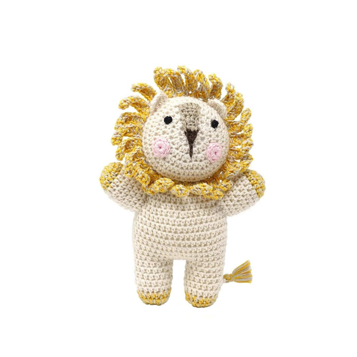 Crochet Lion Toy, Fair Trade Cotton Plush