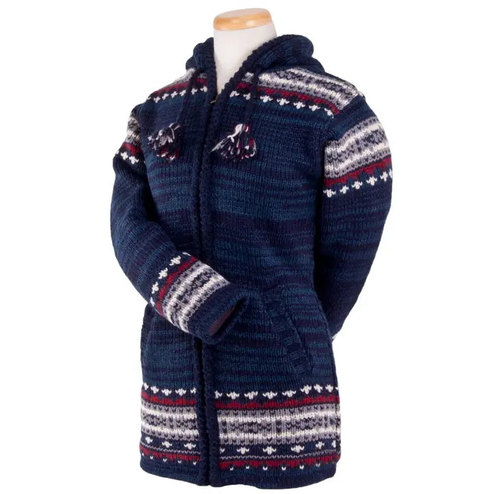 Hooded Wool Sweater Coat