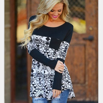 Women's Loose-Fit Graphic Long Sleeve Tee
