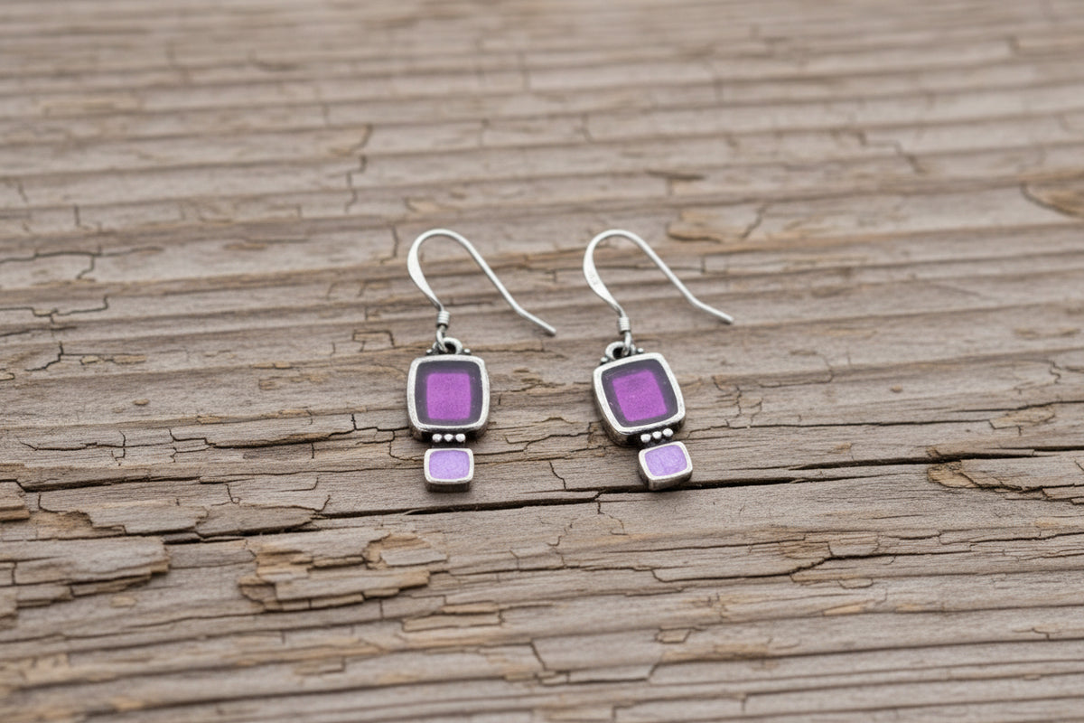 Harmony Winter Pewter Dangle Earrings