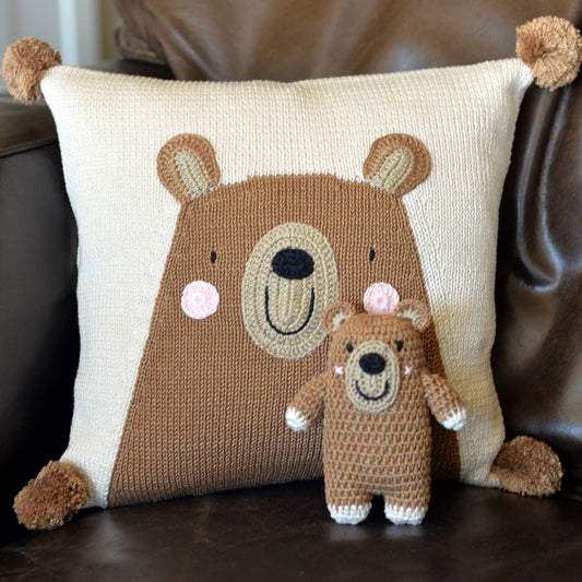 10-Inch Teddy Bear Pillow, Fair Trade Cotton