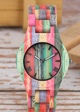Women's Bamboo Wood Nature Colors Watch