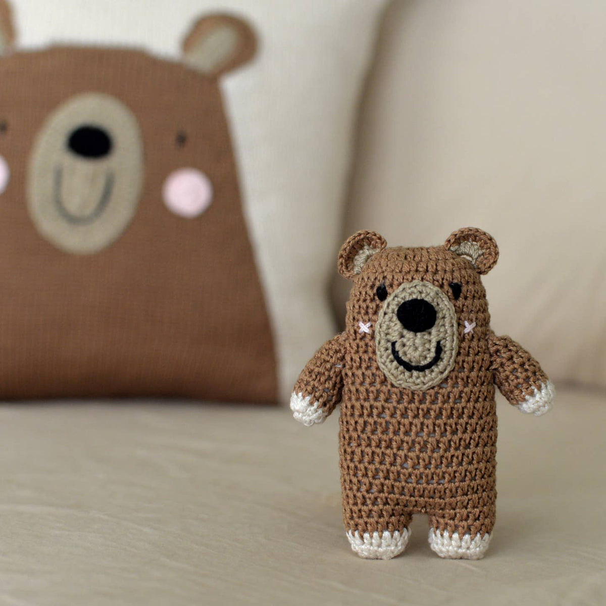 Crochet Teddy Bear Toy, Fair Trade Cotton Plush