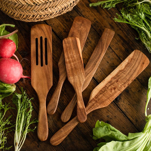 5-Piece Teak Wood Kitchen Utensil Set