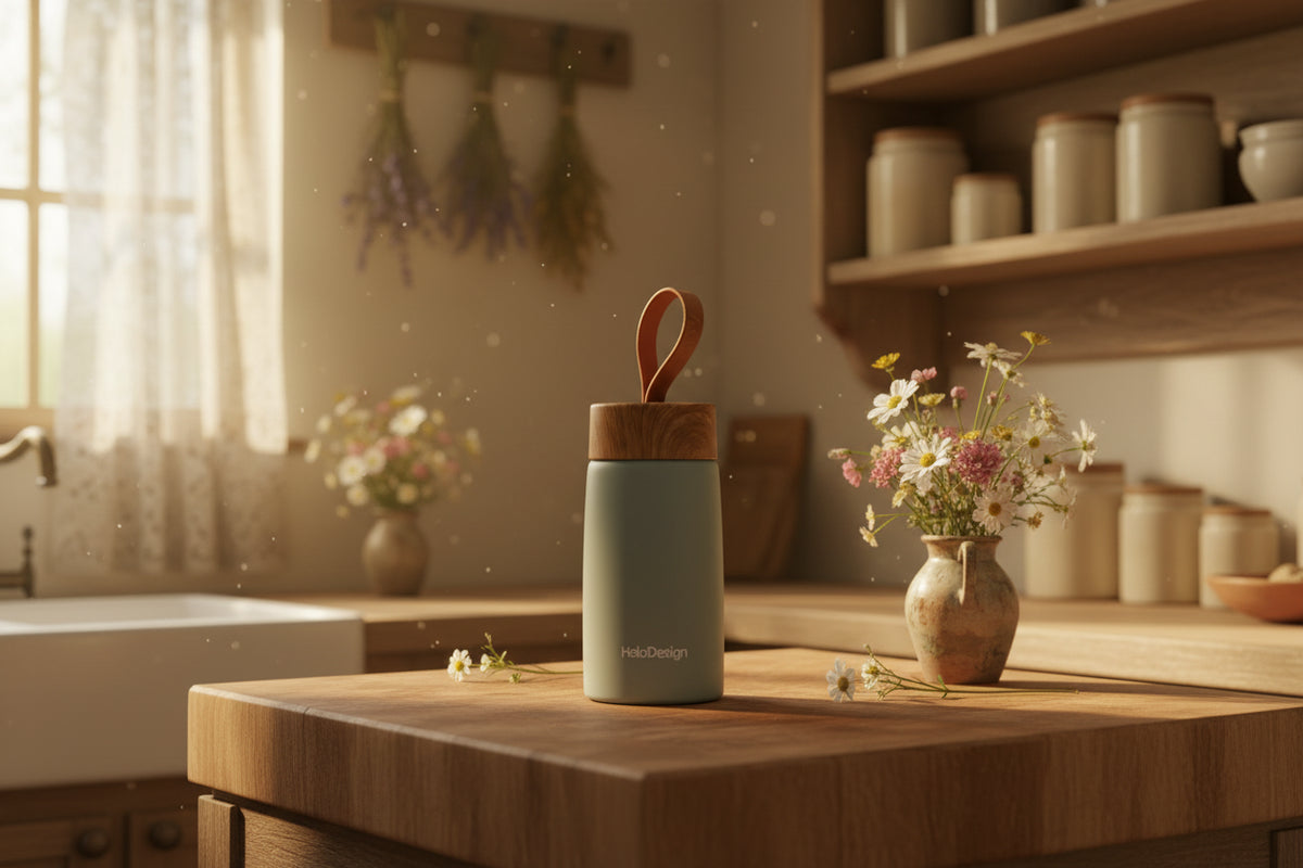 Wood Grain Stainless Steel Mug - 280 ml