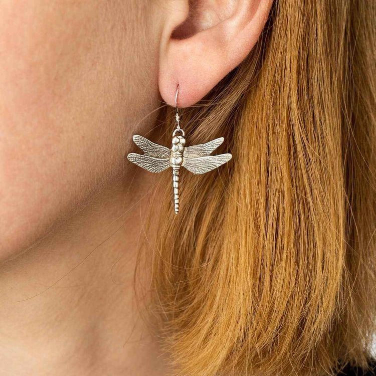 Danforth Pewter Dragonfly Dangle Earrings