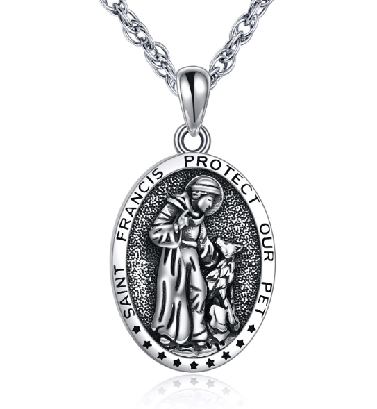 St. Francis Sterling Silver Medal Necklace
