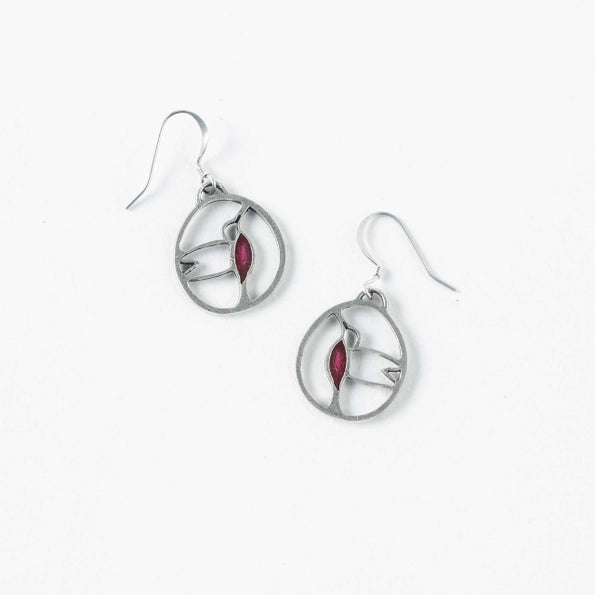Zephyr Breeze Hummingbird Pewter Earrings