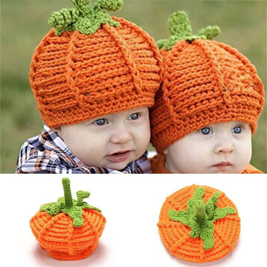 Children's Knit Halloween Pumpkin Hat