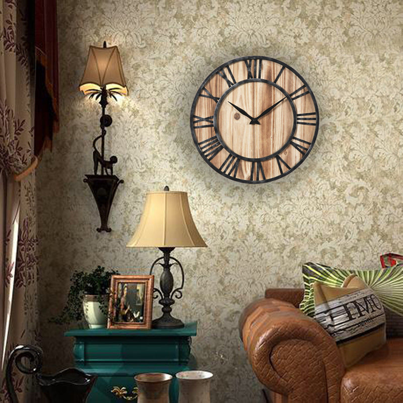 Rustic Iron Farmhouse Wall Clock, 16 in
