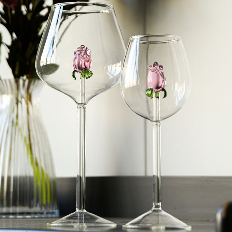 Rose in Bloom Wine Glass
