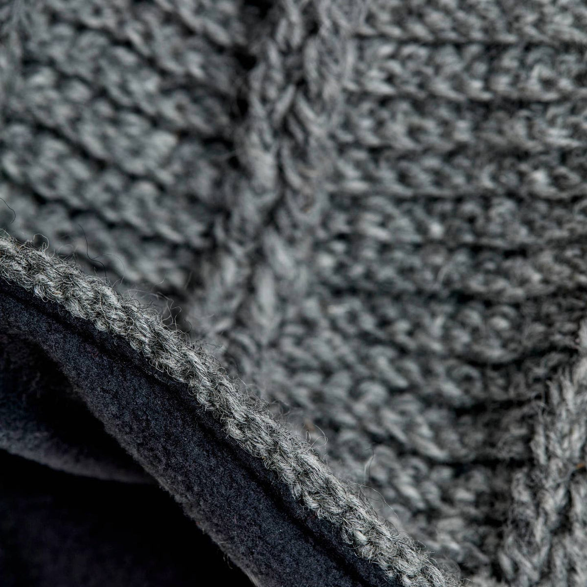 Ribbed Handmade Wool Mittens with Fleece Lining