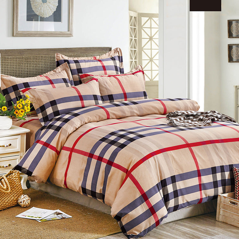 Willow Drift -Brushed Cotton 4-Piece Bedding Set | Nordic Plaid