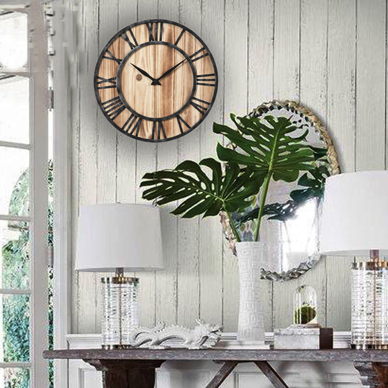 Rustic Iron Farmhouse Wall Clock, 16 in