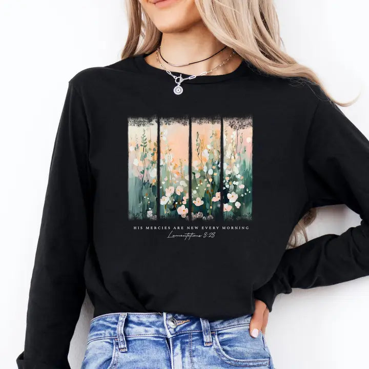 His Mercies Are New Every Morning Long Sleeve T-Shirt