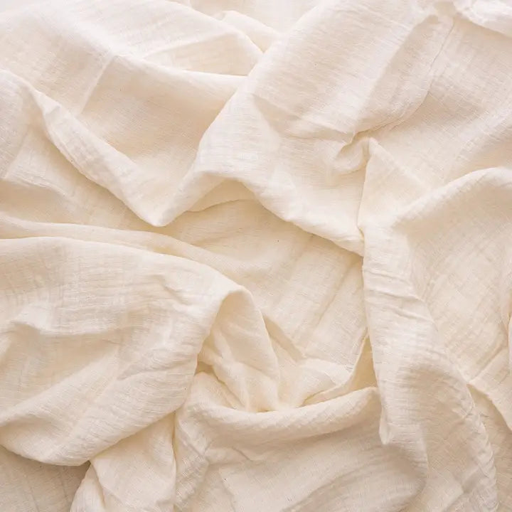 Blaynk Organic Cotton Muslin Swaddle, Beige, 42 × 42 in
