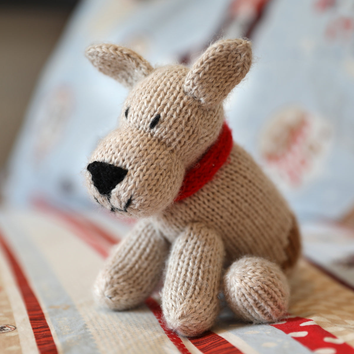 Handmade Knit Corgi Dog, Fair Trade Plush Toy