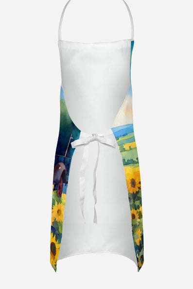 Kansas Sunflowers Watercolor Kitchen Apron