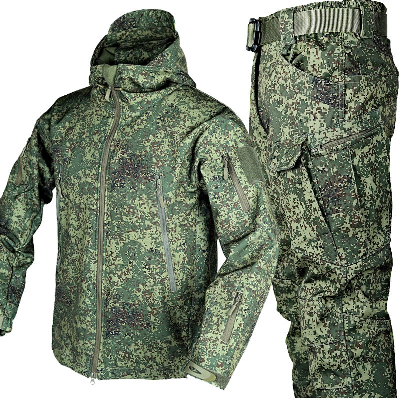 Outdoor Shark Skin Warm Camouflage Jacket Set