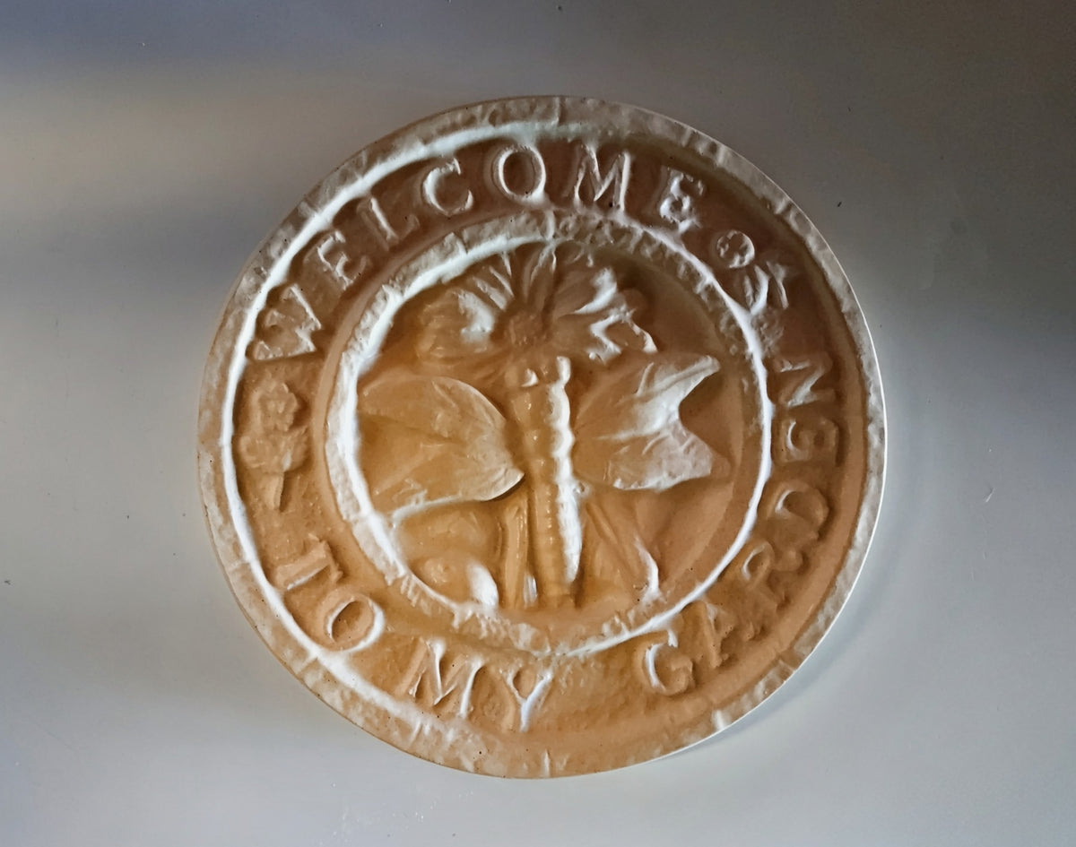 Hand-Poured Dragonfly Concrete Stepping Stone