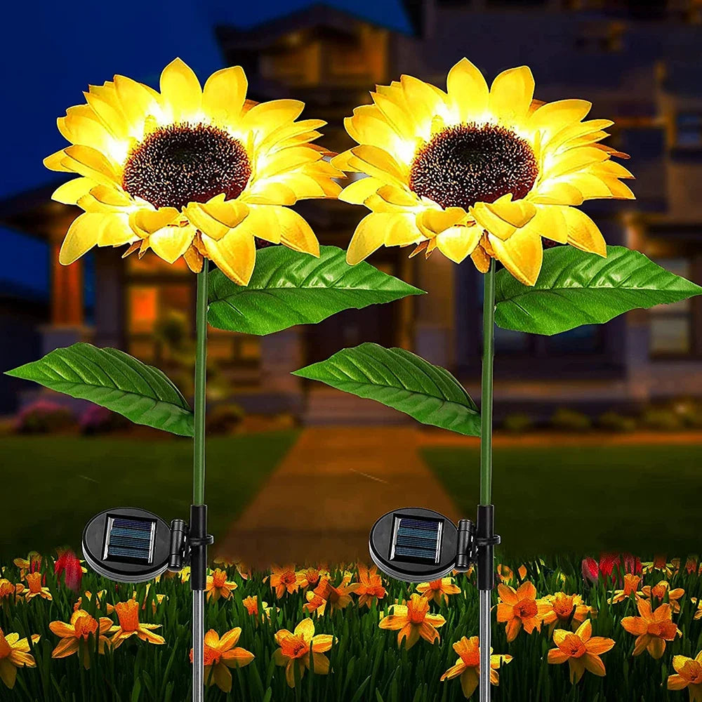 Solar Sunflower Garden Stake Light – Warm White LED