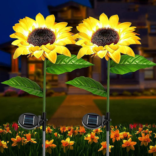 Solar Sunflower Garden Stake Light – Warm White LED