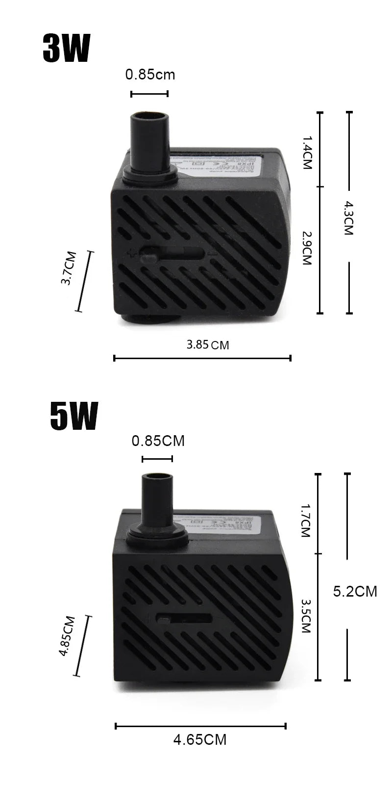 LED Fountain & Aquarium Water Pump – 3W/5W for Rockery, Fish Tank & Garden Water Features