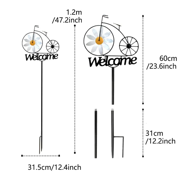 Outdoor Daisy Windmill Garden Decoration