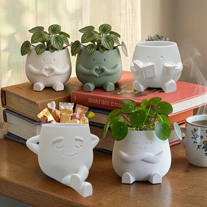 3D printed minimalist flower pots, Reader Companion Flower Pots, Heartfelt Flower Pots, Calm Flower Pots, Succulent Flower Pots