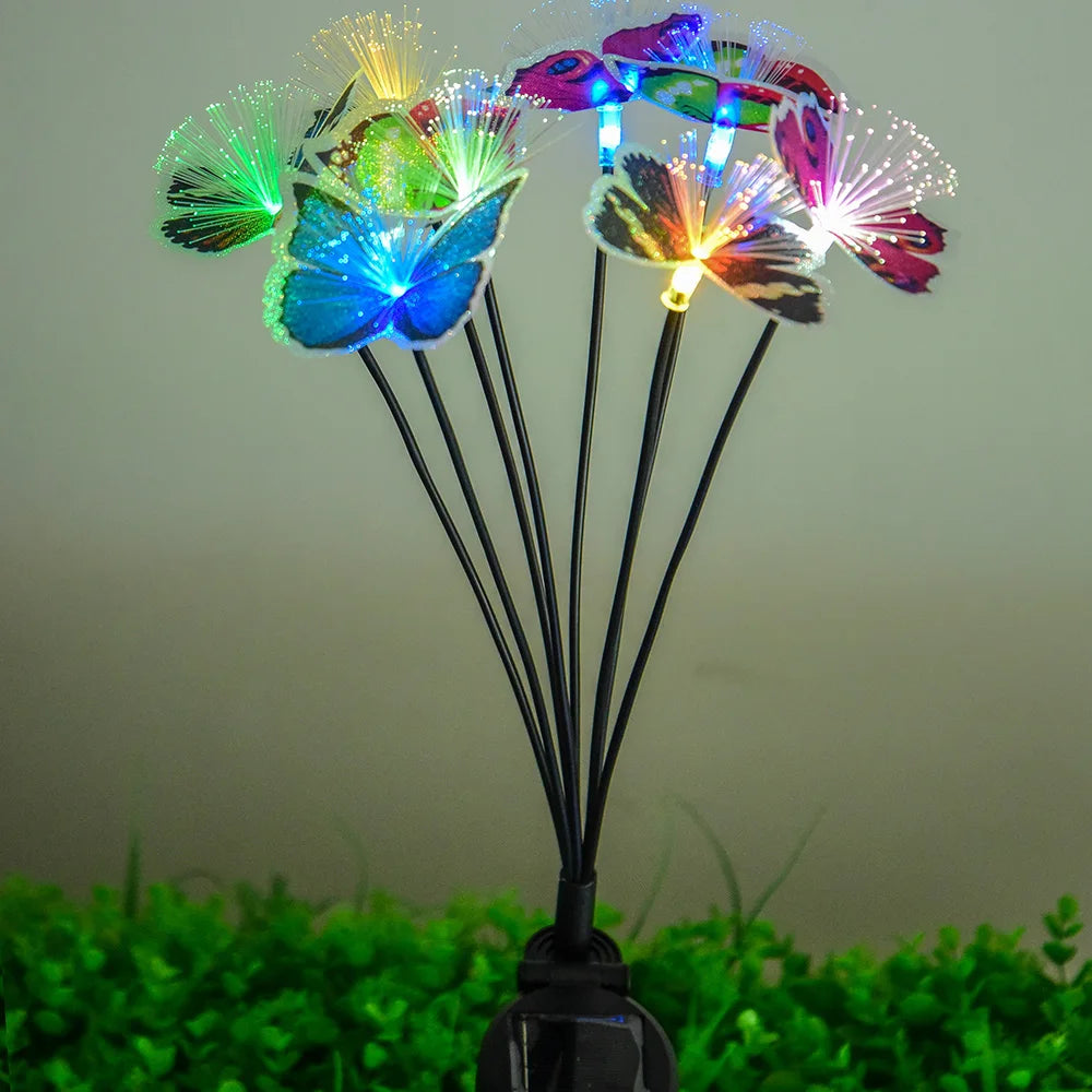 Solar Butterfly Flower Garden Stake Lights – Colorful LED