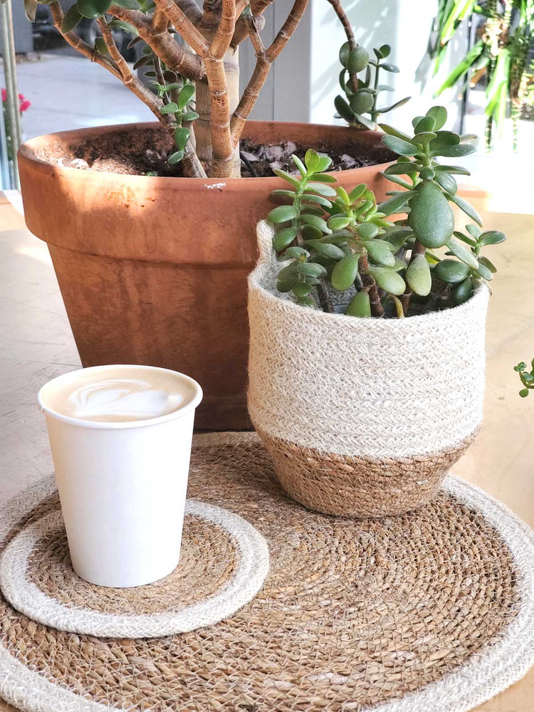 Amari Handwoven Jute & Seagrass Bins, Set of 2
