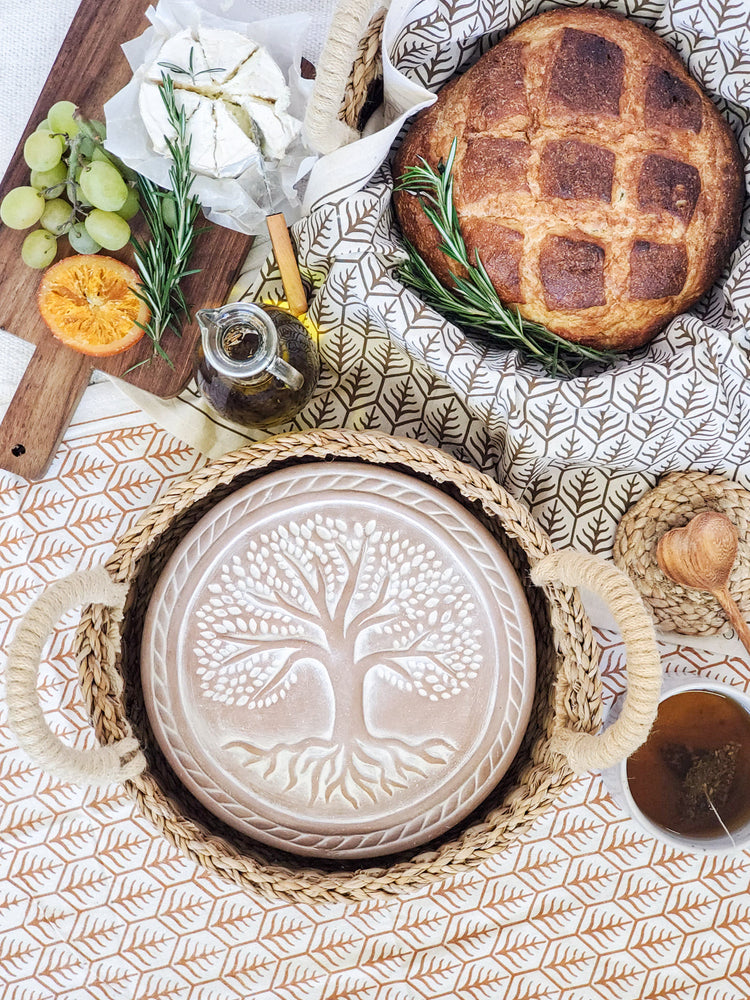 Tree of Life Terracotta Bread Warmer Gift Set