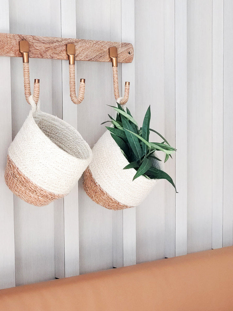 Amari Handwoven Jute & Seagrass Bins, Set of 2