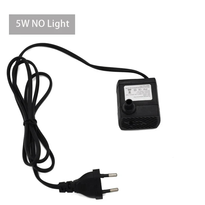 LED Fountain & Aquarium Water Pump – 3W/5W for Rockery, Fish Tank & Garden Water Features