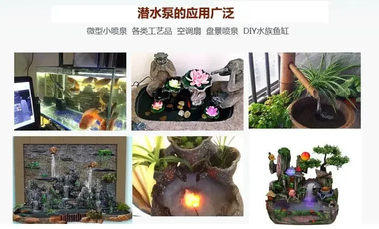 LED Fountain & Aquarium Water Pump – 3W/5W for Rockery, Fish Tank & Garden Water Features