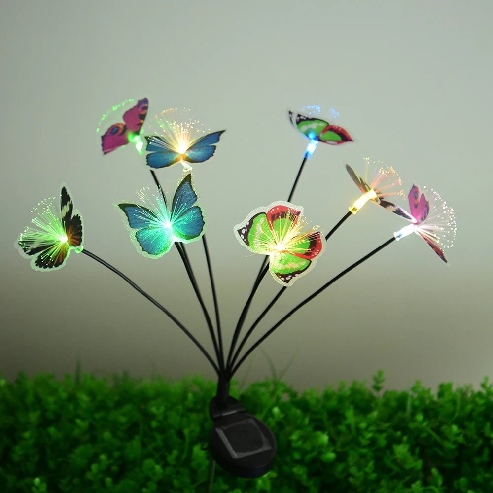 Solar Butterfly Flower Garden Stake Lights – Colorful LED