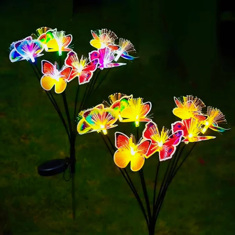 Solar Butterfly Flower Garden Stake Lights – Colorful LED