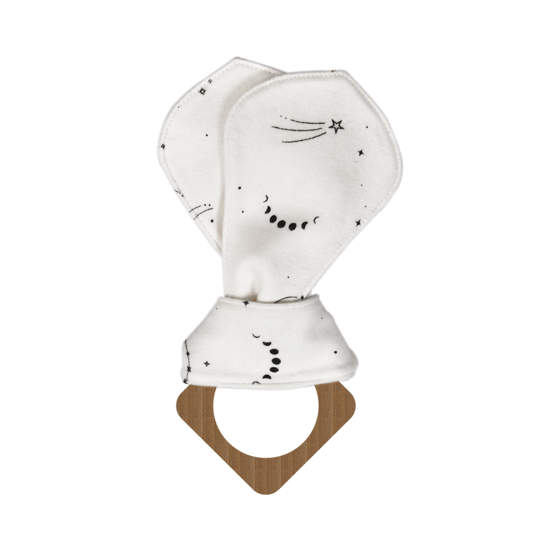 Celestial Wooden Teether with Organic Cotton Ears