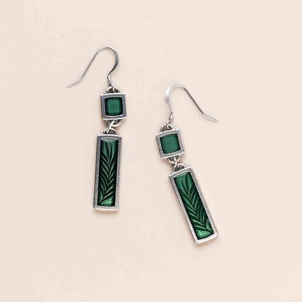 Meadowfields Palm Wire Pewter Earrings