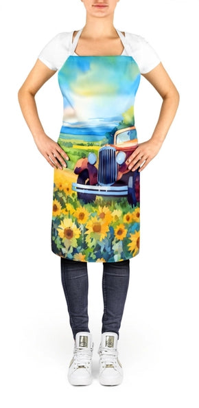 Kansas Sunflowers Watercolor Kitchen Apron