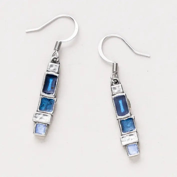 Stepping Stone Brook Wire Pewter Earrings