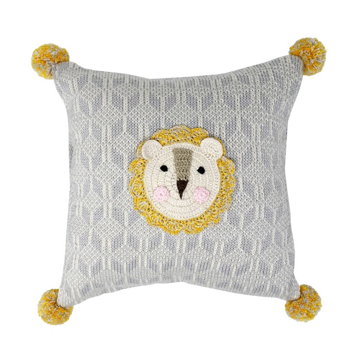 10-Inch Lion Pillow, Fair Trade Cotton