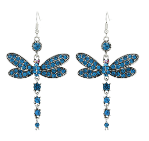 Vintage-Style Dragonfly Drop Earrings