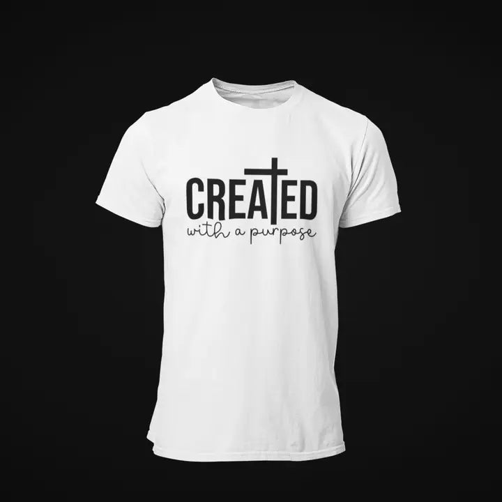 Created Christian Cotton Graphic T-Shirt