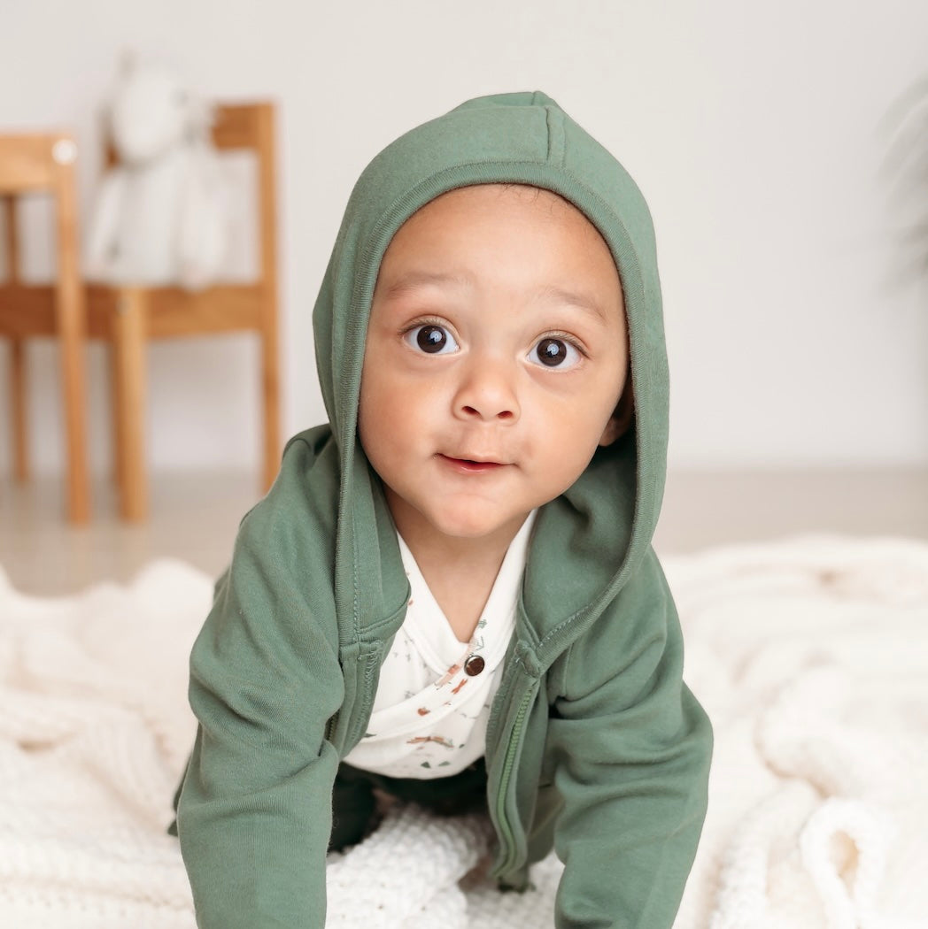 Basil Green Organic Cotton Baby & Toddler Hoodie