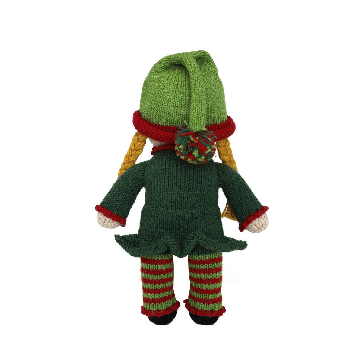 Handmade Knit Elf Girl, Fair Trade Cotton Toy