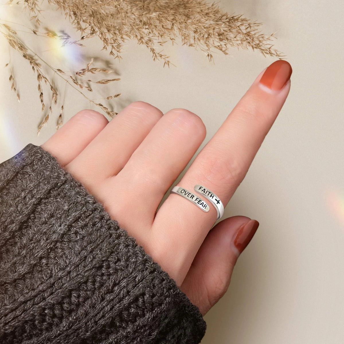 Adjustable Sterling Silver Cross Ring