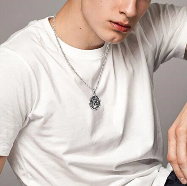 St. Francis Sterling Silver Medal Necklace