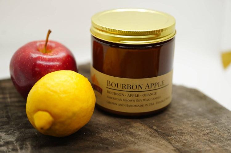 Bourbon Apple Double-Wick Soy Candle, 14.5 oz